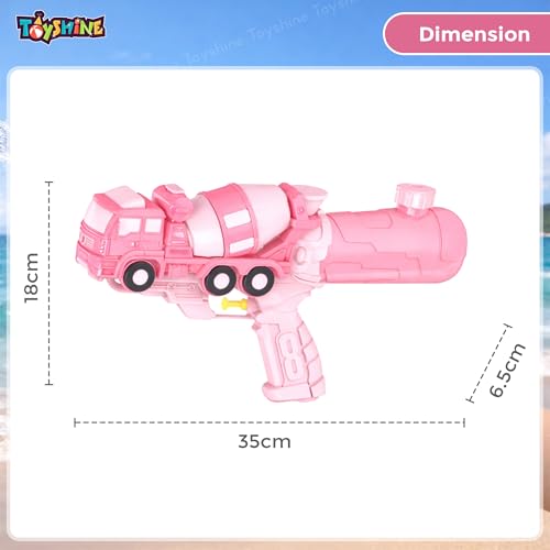 Image of Toyshine Cement Truck Model Handheld High Pressure Water Gun Holi Toy Summer Toy for Kids Girls Boys, 400 ML Tank Capacity - Pink