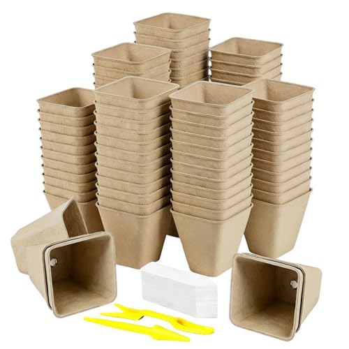 Macetero cuadrado reusable de turba para proteger raíces en macetas de siembra 2