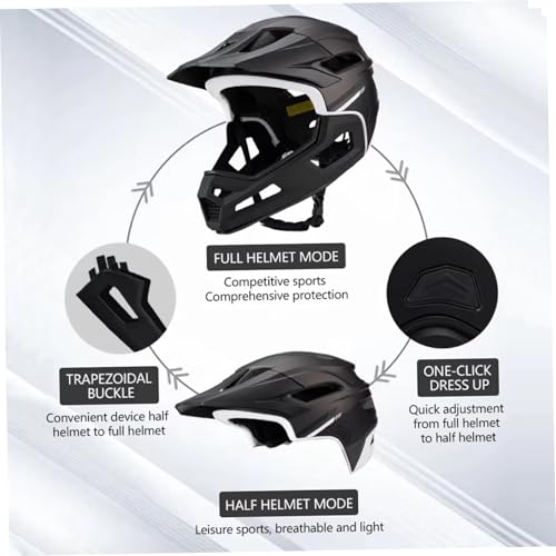 Casco de bicicleta de montaña integral negro con visera desmontable unisex 2