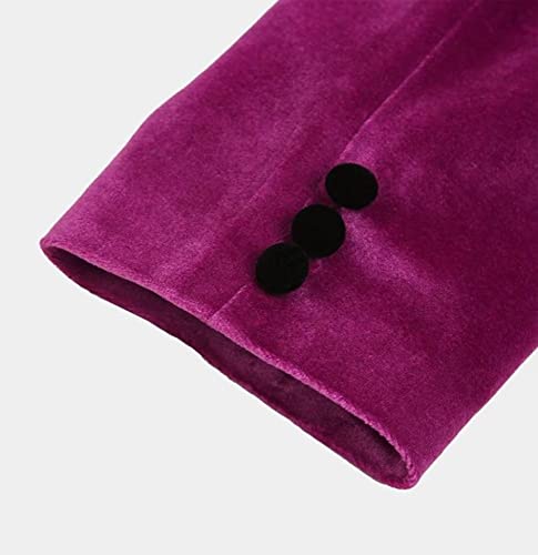 Men's Shawl Collar Blazer Velvet Suit Coat for Party Prom Dinner Jacket3