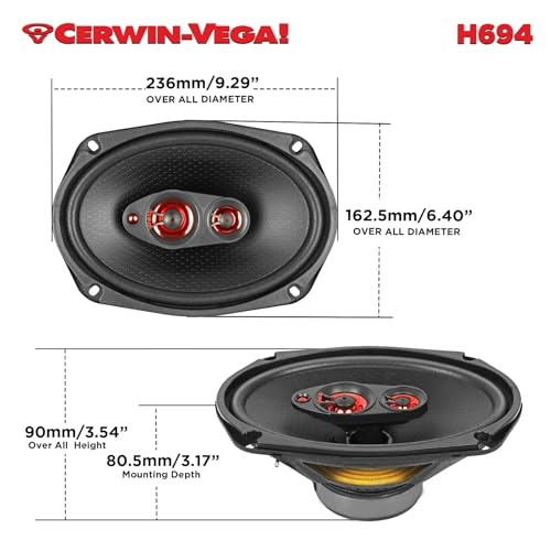 CERWIN-VEGA! H694 6"× 9" HED 4-Way 150 Watts 4 Ohm Coaxial Full Range Speaker Set(Pair) - Image 5