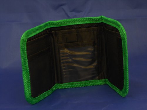 Nabil's Gift Shop Palestine Wallet - Green, Unisex Adult Men's Modern Tri-Fold Synthetic Wallet with Zipper Closure, 3 Sections, 6 Pockets3