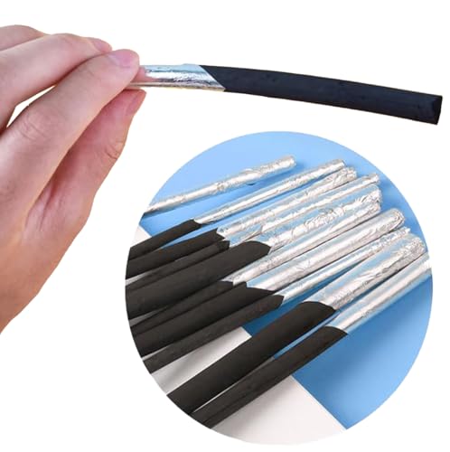 GUOYOU Paquete de 12 lápices de carbón de sauce para artistas, palos de carbón para dibujar, palos de carbón con envoltura de aluminio para arte, bocetos, dibujos, colorear, para estudiantes,