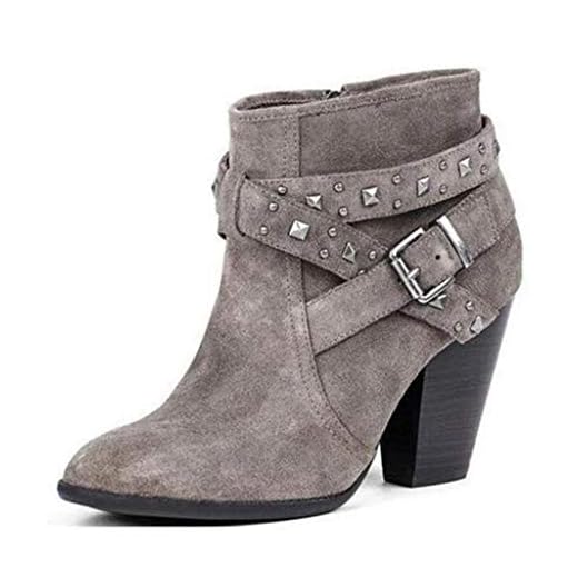 Botines Mujer Tacon Invierno Planos Tacon Ancho Piel Botas de Mujer Martin Botines Cortos Botín Elegantes Zapatos Plataforma