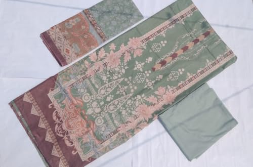 Image of SAMREEN TEXTILE Women's Cotton Floral Printed Unstitched Salwar Suit Dress Material With Dupatta