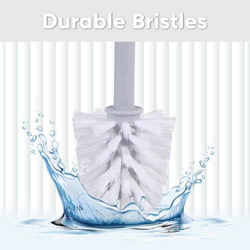 Image of Superio Decorative Plastic Toilet Bowl Brush and Holder Set, Cleaner Scrubber for Bathroom (2, Grey)