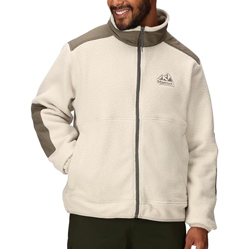 MARMOT Men's Wanderer High Pile Fleece Jacket, Birch Bark, Small