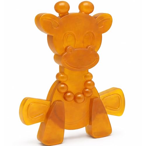 Image of LittleBamber Baby Teething Toy – Natural Rubber Giraffe Teether for Babies 0-18 Months, BPA-Free, Textured Toy for Comfort and Oral Development