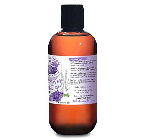 Lavender Water. 8Oz. Hydrosol. Facial Toner Revitalizer. Organic. Alcohol-Free. Steam-Distilled From Lavender Flower. Moisturizing Body Mist. Natural Body Spray. For All Skin Types. Bella Terra Oils. #TOP2