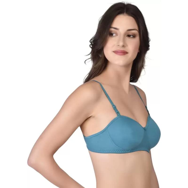 Image of Women's Cotton Lightly Padded Non-Wired T-Shirt Bra Pack of 2 (Reg HC-P2 Multicolor 30)