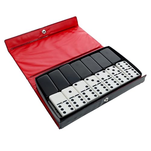 WE Games Double Six Dominoes - Clubsize, Two-tone with Spinners