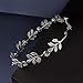 Lux Accessories Silver Tone and Rhinestone Leaf Leaves Metal Flower Crown