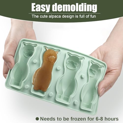 Molde para cubitos 3D Alpaca silicona con tapa y embudo miniatura 3