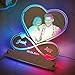 VEELU Personalized Infinity Love Name LED Light - Custom Heart Light Up Mirror Picture Frame with Photo, Customize LED Night Light Anniversary Couples Gifts for Women and Men