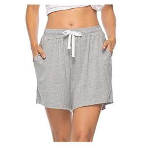 Vlazom Women’s Pyjama Shorts, Super Soft Sleeping Bottoms Stylish Lounge Shorts for Sleep Gym Running with Pockets S-XXL