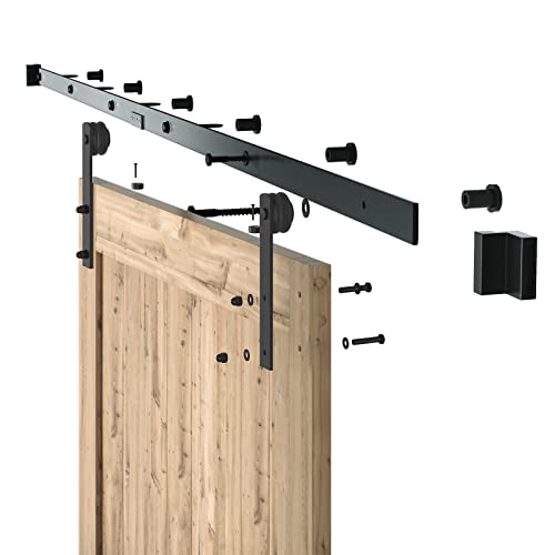 Image of SMARTSTANDARD 7.5ft Sliding Barn Door Hardware kit, Fit 42-45 inch W Doorpanel
