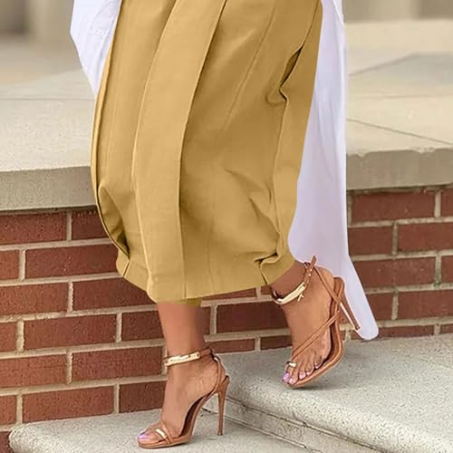 Women's Wide Leg Palazzo Pants 2025 Trendy High Waisted Flowy Trendy Crop Pant Casual Trousers with Pockets4