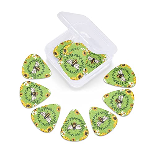 Ensemble de 12 médiators de guitare Bee & Sunflowers pour guitare acoustique, guitare électrique, contrebasse, ukulélé - Les Beatles, Paul McCartney, John Lennon, RIngo Starr, George Harrison Ensemble de 12 médiators de guitare Bee & Sunflowers pour guitare acoustique, guitare électrique, contrebasse, ukulélé – Image 7