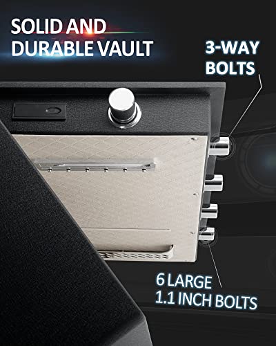 Extra Large Safe Box with Big Fireproof Waterproof Document Bag,6.05 Cubic Feet Home Safe Lock Box,33.5in Security Vault with Electronic Keypad Digital Lock,for Home Office Hotel,83.5lbs