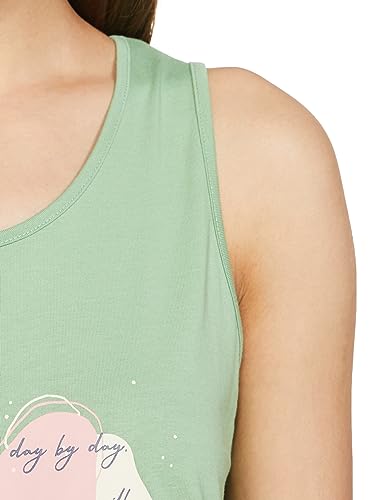 Image of Amazon Brand - Symbol Women's Cotton Regular Fit Sleveless Top and Jogger Night Suit (Night Wear | Lounge Wear Set) (Available in Plus Sizes)