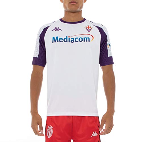Kappa Kombat Mens Extra Fiorentina Soccer Sports Jersey Tee - White Purple (Small)