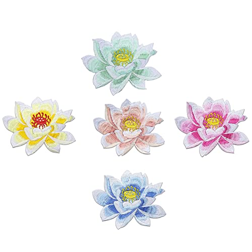 5 Stück Tier Schmetterling Gestickte Patches Blume Aufnäher zum Aufbügeln Blumen, Aufnäher Jeans, Hosen, Jacken, Polo T-Shirts Hüte Rucksäcke SchalKleidung Bastelzubehör Cover