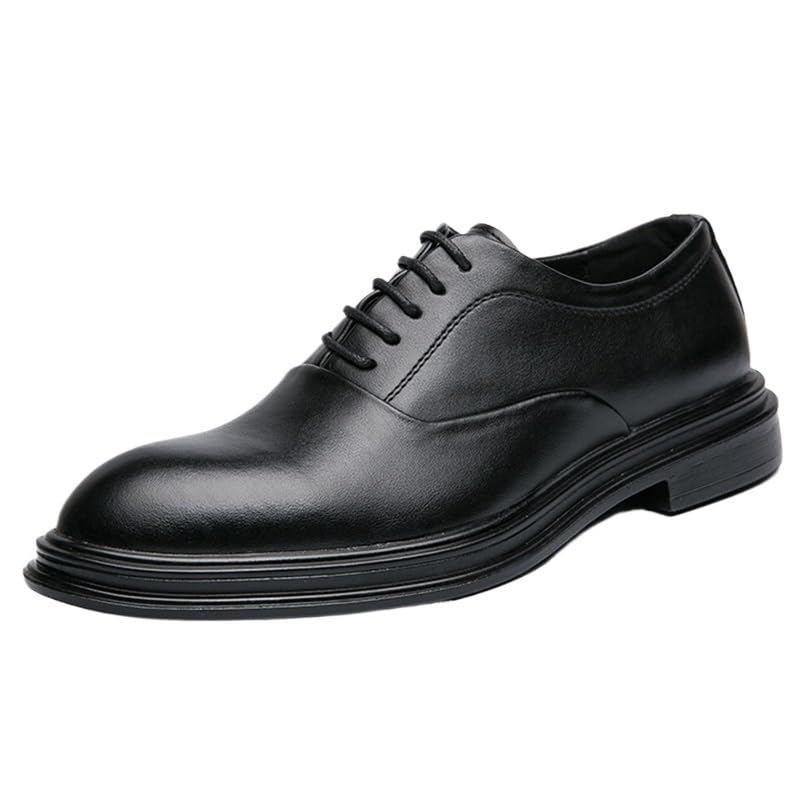Men's Classic Lace Up Low Top Leather Dress Shoes Mens Retro Comfortable Business Derby Shoes Men Non-Slip Softsole Walking Oxford Shoes
