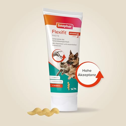 Beaphar BEAPHAR - Flexifit Paste Für Hunde Und Katzen - Unterstützt Die Gelenkbeweglichkeit Und Vitalität - Mit Vitamin C, Glucosamin, Omega 3 Und Vitamin E - 250 g