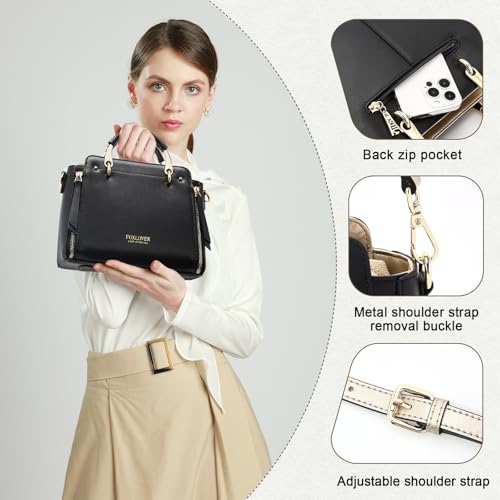Bolso Satchel para Mujer de Cuero Genuino FOXLOVER miniatura 2