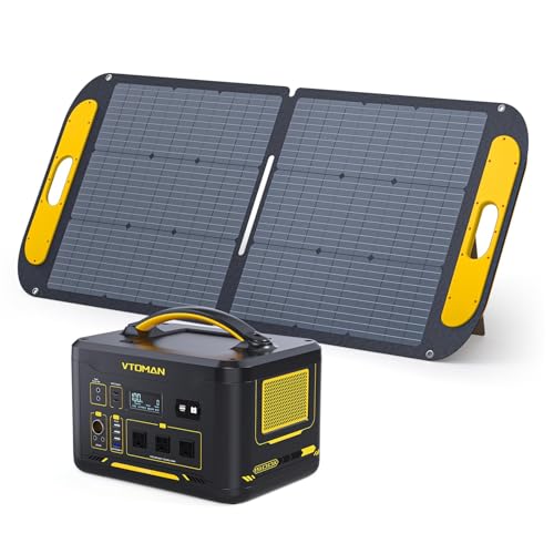 VTOMAN Jump 1500X Solar Generator with 110W Solar Panel, 828Wh