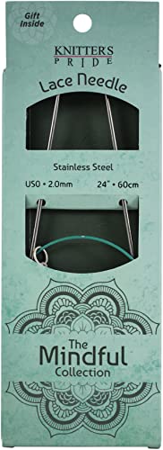 Aiguille Mindful Lace Knitter's Pride en acier inoxydable circulaire de 61 cm