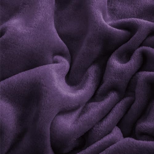 Image of BEDELITE Flannel Sheets Twin Size Purple - Super Soft Fleece Sheets Set Fluffy Extra Plush, 3 Piece(Include Fitted Sheet, Flat Sheet, 1 Pillowcase)