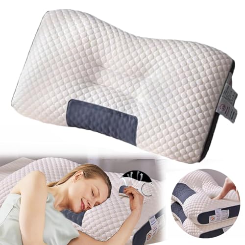 Loyilat Travesseiro de espuma de memória, travesseiro de pescoço cervical para alívio da dor no pescoço e ombro, travesseiro ortopédico para massagem de pescoço e ombro, travesseiro ortopédico para