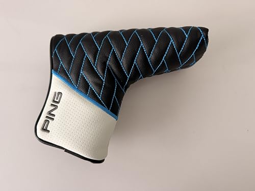 New PING Scottsdale Magnet Blue/Black/White Leather Headcover - Blade Style