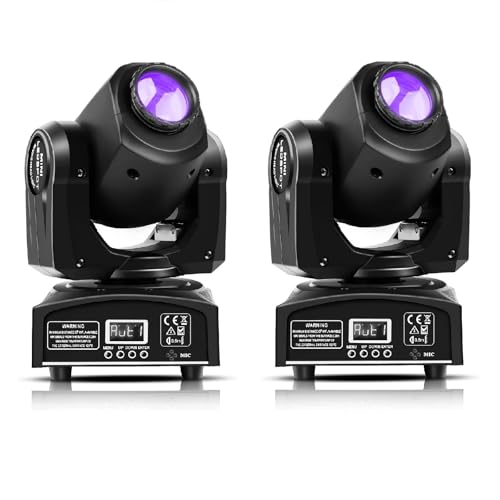 2 Pieces Moving Head Lights LED RGBW DJ Beam Stage Lights dmx512 for Outdoor Bars Karaoke Christmas