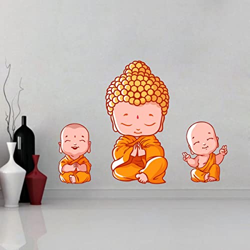 Image of Lord Buddha PVC Vinyl,Wall Sticker for Home Decor - Ideal for Living Room, Bedroom, Hall, Kids Room, Play Room (Size -45 cm x 45 cm) (Little Budha)