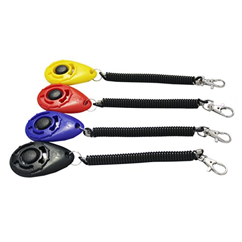 Ondoing Clicker de dressage de chien en forme de goutte d'eau avec poignet Bande I-click avec bouton Système d'entraînement Clicker Plaisir pour chiens, chats, chevaux, animaux de compagnie