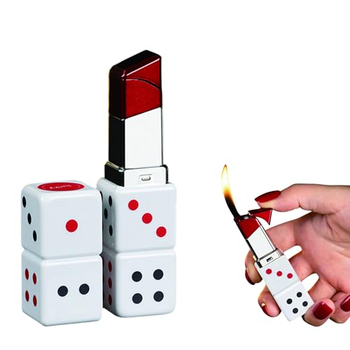 Encendedor de barra labial recargable de butano blanco