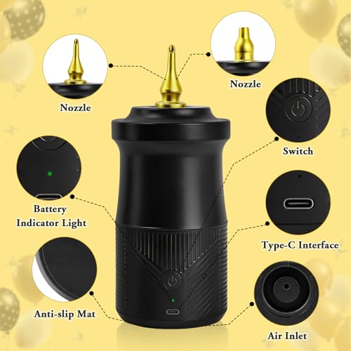Image of IDAODAN Electric Balloon Pump, Portable Electric Balloon Blower Machine Inflator Air Pump for Party Decorations