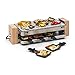 Klarstein Prime-Rib Raclette con Piedra Natural - Raclette-Barbacoa, Barbacoa de Fiestas, 2 en 1, para 8 Personas, 1500 W, Termostato, Regulable, Carcasa de Acero, Accesorios, Negro