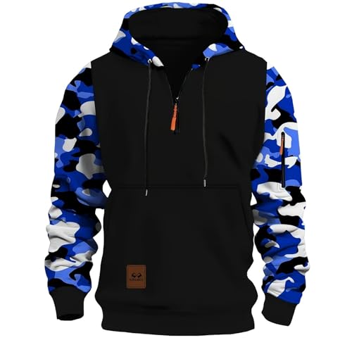 Camouflage Hoodies for Men Military Tactical Quarter Zipper Sweatshirts Trendy Combat Work Long Sleeve Cargo Pullover4