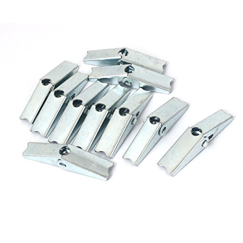 Aexit 76mm Long Anchors M8 Female Thread Spring Loaded Hollow Wall Anchor Wing Nuts Expansion Anchors 10 Pcs