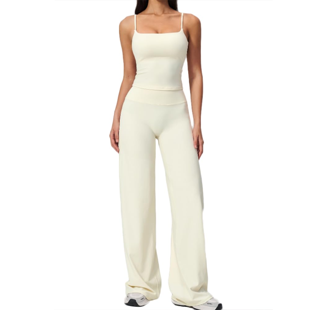 JPXJGT Women's High-waist Flare Legging Compression tank Top Road Bike Cycling (Size:M,Color:White)
