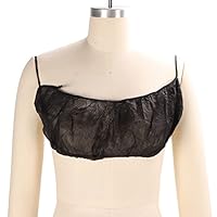 Jonlaki Einweg-BHS,50 Stück BH aus Vliesstoff mit Elastischem Band,Atmungsaktive BHS Umwickelt, Weiches Spa-Oberteil für Schönheitssalon, Spa-Sauna,Einwegunterwäsche für Damen,Schwarz