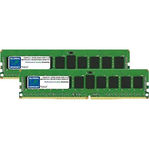 32GB (2 x 16GB) DDR4 3200MHz PC4-25600 288ピン ECC登録DIMM (RDIMM) メモリーRAMキット サーバー/ワークステーション/マザーボードと互換性があります(*PC用ではありません*)。