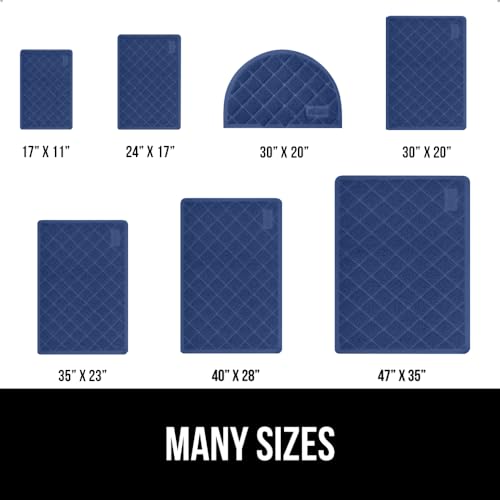 Image of Gorilla Grip Durable Cat Litter Mat (35x23), XL Jumbo, No Phthalate, Water Resistant, Traps Litter from Box and Cats, Scatter Control, Soft on Kitty Paws, Easy Clean Mats (Navy)