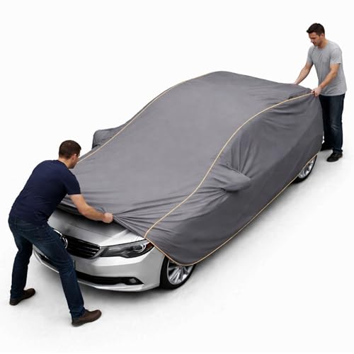 Image of Car Cover for Honda Elevate Waterpoof All Weather Protection Magic Cotton Fabric Heavy Buckle & Mirror Pockets Full Body Dustproof Cover (Grey)
