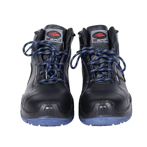 Image of PERF Tornado High Ankle Safety Shoes for Men | Fiber Glass Toe Cap | Anti-Puncture | Water Repellent Leather | Electrical Resistant | Industrial High Ankle Work Shoes