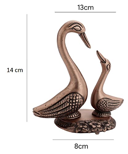 Image of ARTSMART Metal Kissing Duck Showpieces Decorative Love Bird Pairs Handcrafted Kissing Swan Couple Figurines Statues Idols for Home Decor Office Gift Items (Copper Finish)