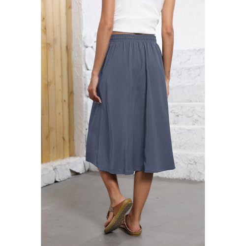 Image of Witsmile Flowy Skirt Elastic High Waist A-Line Skirt with Pockets Bohemia Cover-up for Women 2026 Trendy(S-2XL)